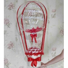 Повітряна кулька баблс з написом та коробочкою